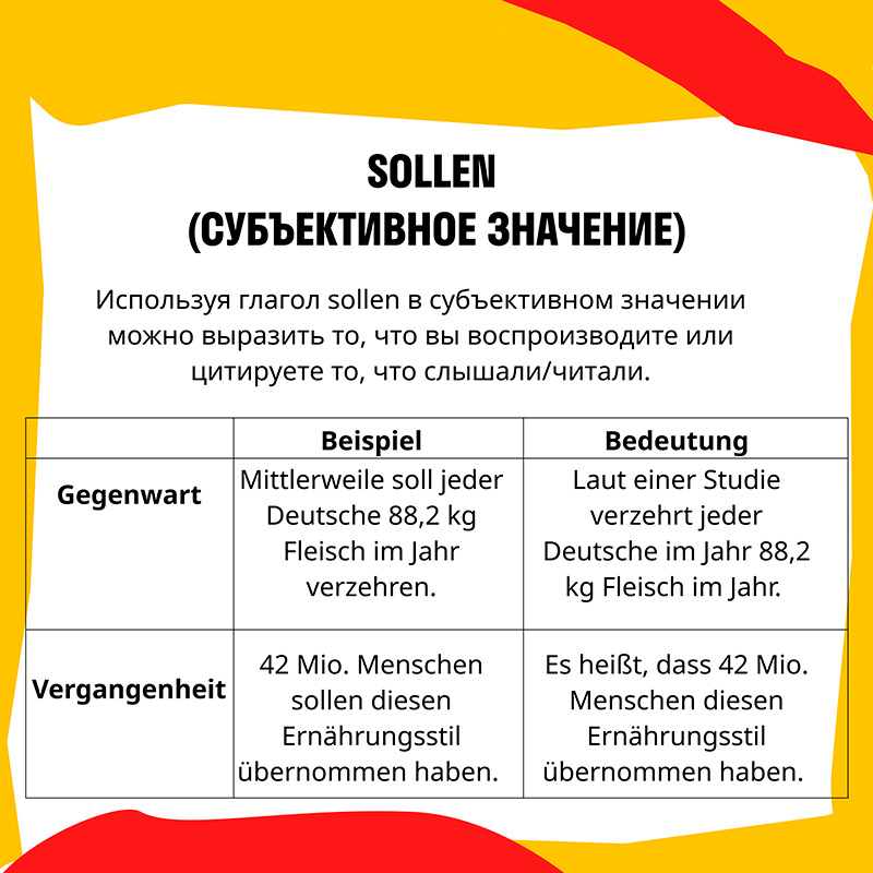 Глагол sollen в немецком