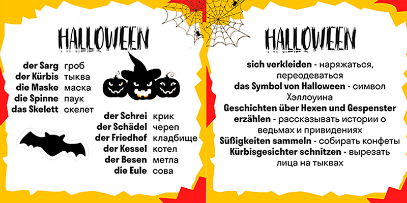 Немецкая лексика на тему Halloween