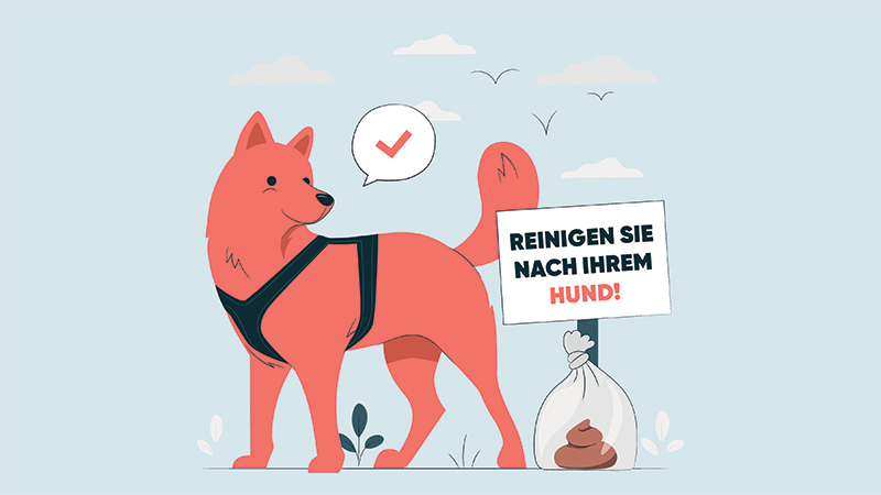 Убирайте за собаками, табличка на немецком