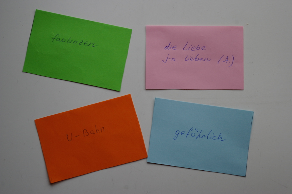 Карточки с немецкими словосочетаниями
