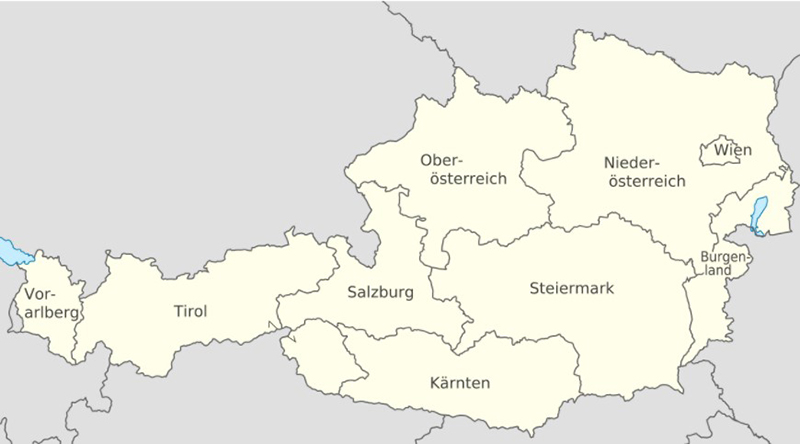 Карта австрийских земель